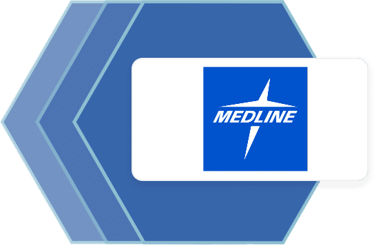 Medline logo inside a blue hexagon