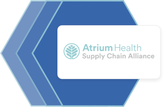 Atrium Health Supply Chain Alliance logo inside a blue hexagon